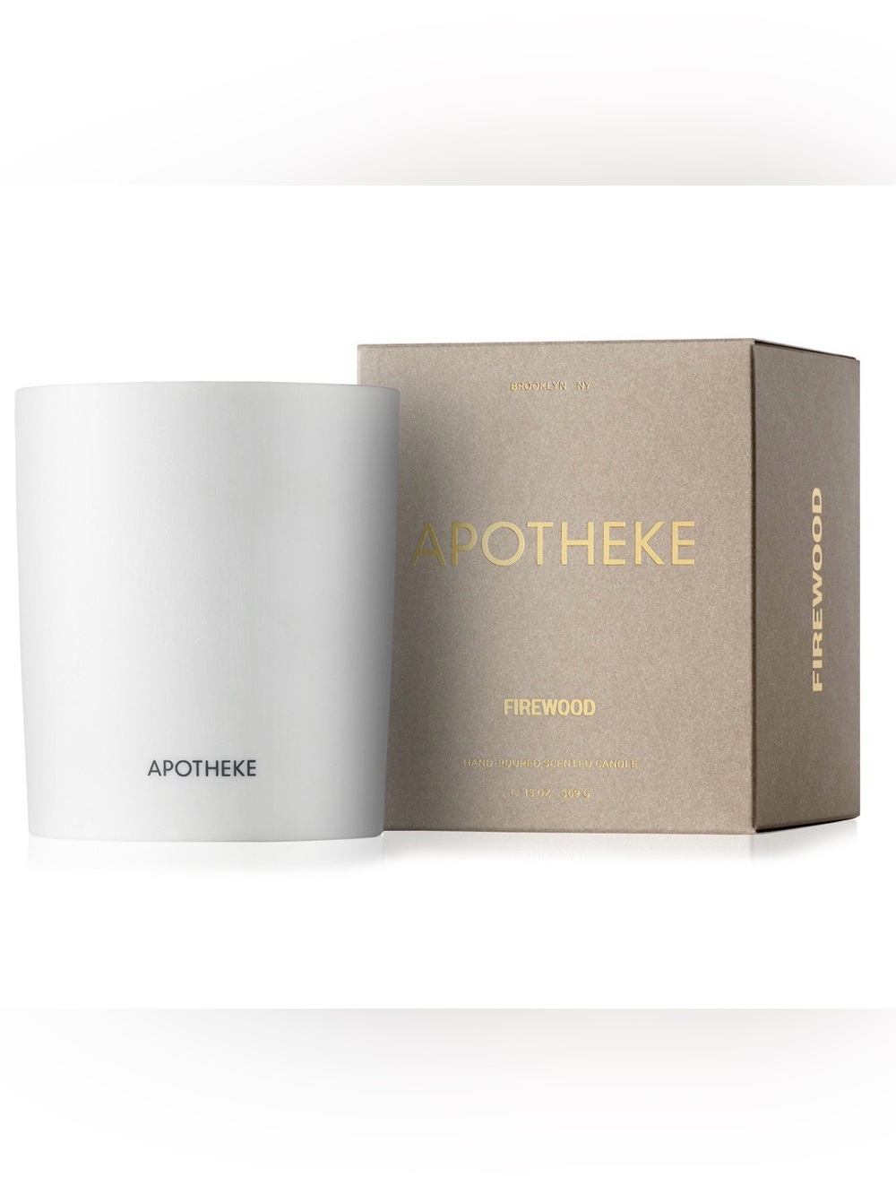 NEW Apotheke Firewood Scented Candle White